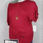 Blusa Made by Johnny - Vino - Cuello Redondo Amplio · 38/40