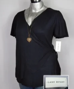 Blusa Lane Bryant - Azul Oscuro - Tela Canelé · 38/40