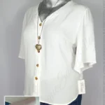 Blusa Meaneor - Blanco - Cuello En V · 38/40
