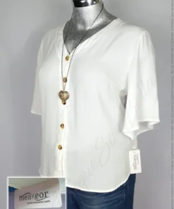 Blusa Meaneor - Blanco - Cuello En V · 38/40