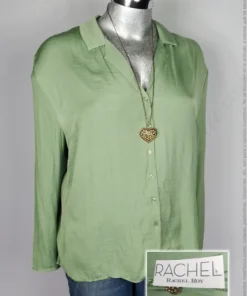 Blusa Rachel By Rachel Roy - Olivo - Cuello Sport · 40