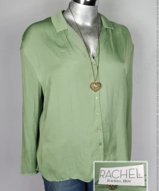 Blusa Rachel By Rachel Roy - Olivo - Cuello Sport · 40