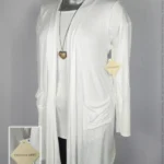 Chaleco Tiffany & Grey - Blanco - Solapa Larga Recta · 38/40